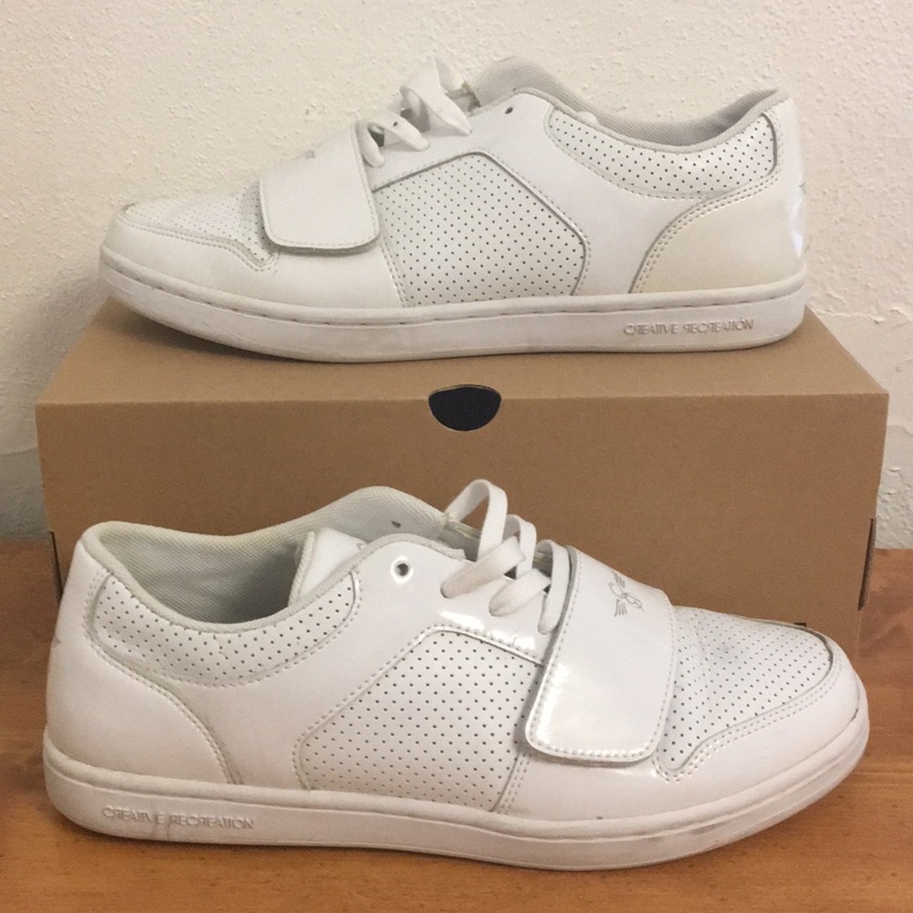 Creative Recreation all white low top